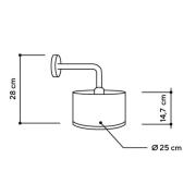 ALMUT 2610 -seinälamppu Ø25cm heinä/punainen ruusu