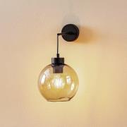 Seinälamppu Cubus, musta/savuharmaa, lasi, korkeus 30 cm, E27