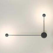 Vibia Pin -LED-seinävalaisin 2-lamppuinen, musta