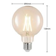 LED-lamppu E27 8W 2700K G95 Globe, filamenttilamppu, kirkas