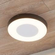 Lucande LED ulkokattovalaisin Sora, pyöreä, tunnistin, IP54