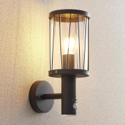 Lindby ulkoseinävalaisin Yonan, korkeus 34 cm, antrasiitti, sensori