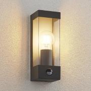 Lindby ulkoseinävalaisin Tilian, sensori, korkeus 25 cm, antrasiitti