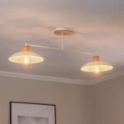 Kobe kattovalaisin, 2-lamppuinen, teräs, puu, valkoinen