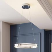 Lucande LED-riippuvalaisin Lyani, Ø 50 cm, kromi, himmennettävä