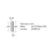 HerzBlut LED-seinävalaisin Hermann mini, tammi, himmennettävä, luonnon...