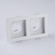 Upotettava valaisin Grid Two, 2-valo, valkoinen, 18,5x10 cm, alumiini,...