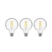 LED hehkulamppu, E27, G95, 3.8W, 2700K, 806lm, 3 kpl