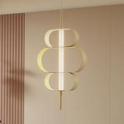 Lucande LED-riippuvalaisin Audrina, beige, metalli, himmennettävä