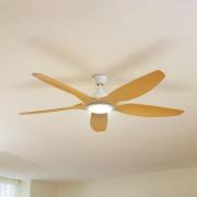 Lucande LED-kattotuuletin Omendo, valkoinen, DC, hiljainen, CCT