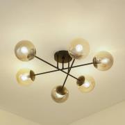 Lindby kattovalaisin Isamer, savunharmaa/amber, Ø 80 cm, pallovalaisin