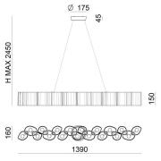 LED-riippuvalaisin Honey, himmennettävä, pituus 139 cm