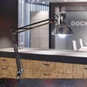 MAULstudy klipsivalaisin, kiiltävä hopea, korkeus 44 cm, metallia