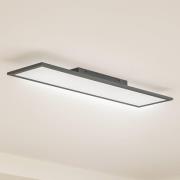 Lindby LED-paneeli Enhife, musta, 80 x 20 cm, metalli, 4000K