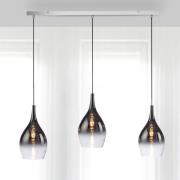 Paul Neuhaus Pilua riippuvalaisin, savu, lasi, 100 cm, 3-valo.