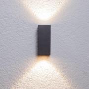 Lucande LED-ulkoseinävalaisin Tavi, korkeus 15 cm, musta