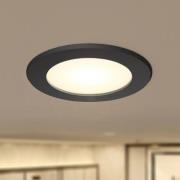 Prios LED upotettava valonheitin Rida, musta, Ø 10 cm, CCT, IP44