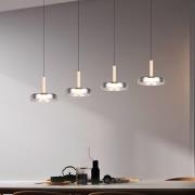 LED-ripustusvalaisin Celeste kromi/puu 115 cm 4-valo lasi himmennettäv...
