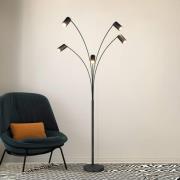 Marley lattiavalaisin, musta, korkeus 200 cm, 5-valo, metallia