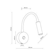 Seinävalaisin Lagos USB, 27 cm, musta, lukulamppu, G9