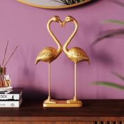 KARE koristefiguuri Flamingo Love, kullanvärinen, korkeus 39 cm