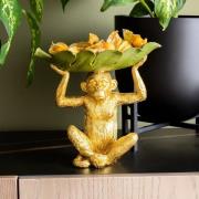 KARE Banana Leaf -koristeellinen kulho, kulta/vihreä, käsinmaalattu