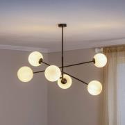 Kattovalaisin Linear, musta/opaali, 6-lamppuinen