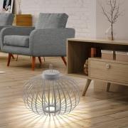 JUST LIGHT. LED ladattava pöytävalaisin Akuba harmaa-beige 37cm bambu