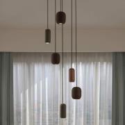 Lucande Narion riippuvalaisin, musta/värikäs, 6-lamppuinen