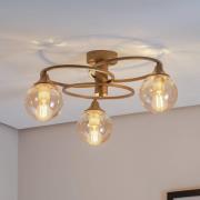 Binah kattovalaisin meripihka/antiikkikulta 3-valo Ø 60 cm lasi/metall...