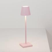 Zafferano Poldina micro akkulamppu IP65 vaaleanpunainen