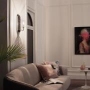 Kimrose seinävalaisin, 1-valo, kiillotettu nikkeli