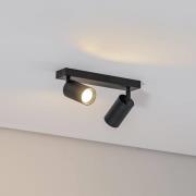 Kattokohdevalo Sado, musta, teräs, säädettävä, 2-lamppuinen