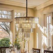 Riippuvalaisin Cristal, läpinäkyvä/musta, Ø 71 cm