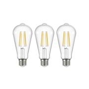 LED hehkulamppu kirkas E27 3.8W 2700K 806lm sarja 3 kpl