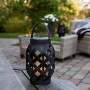 LED-lyhty Flame Lantern, musta, korkeus 23 cm