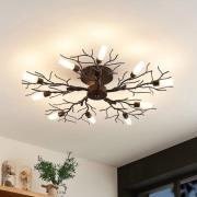 Lindby kattovalaisin Bigna, Ø 68 cm, 10 valoa, lasi, metalli