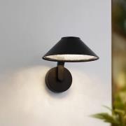 Lindby LED-seinävalaisin Capelo, musta, alumiini, Ø20cm