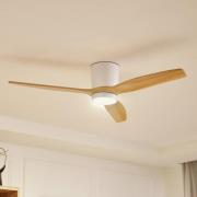 Lucande LED kattotuuletin Faipari, valkoinen, DC, hiljainen, 132cm