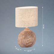 Tobse-pöytälamppu puunvärinen/hiekka, 39 cm