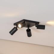 Kattokohdevalo Sado, musta, teräs, säädettävä, 4-lamppuinen
