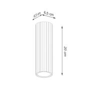 Carbon-kattovalaisin, valkoinen, korkeus 20 cm, alumiinia