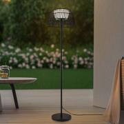 Lucande LED-ulkovalaisin Heribio, musta, rauta, 153 cm
