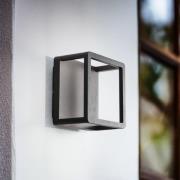 Lucande LED-ulkoseinävalaisin Thorvid, musta, alumiini, 18 cm