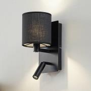 Lindby seinävalaisin Aiden, 30cm, musta, LED-lukuvalo, E14