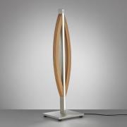 Quitani LED-pöytävalaisin Kiera, tammi/mattinikkeli