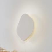 Lindby LED-seinävalaisin Nielson, beige, kipsi, korkeus 30 cm