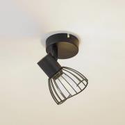 Lindby kattovalaisin Piena, musta, 1-valo, metalli, Ø 9.3cm