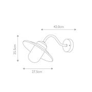 Klampenborg ulkoseinävalaisin, valkoinen, lyhty, ruostumaton teräs