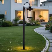 Lindby pylväsvalaisin Zayn, musta, lasi, korkeus 109 cm, IP65